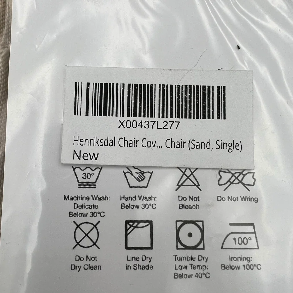 Henriksdal Chair Cover Sand Single Slipcover X00437L277 New